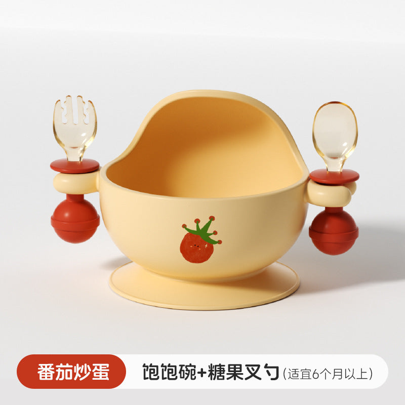 Baby elephant snack bowl - portable, spill-proof kids' meal set for on-the-go: includes fruit cup and suction silicone plate