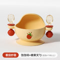 Baby elephant snack bowl - portable, spill-proof kids' meal set for on-the-go: includes fruit cup and suction silicone plate