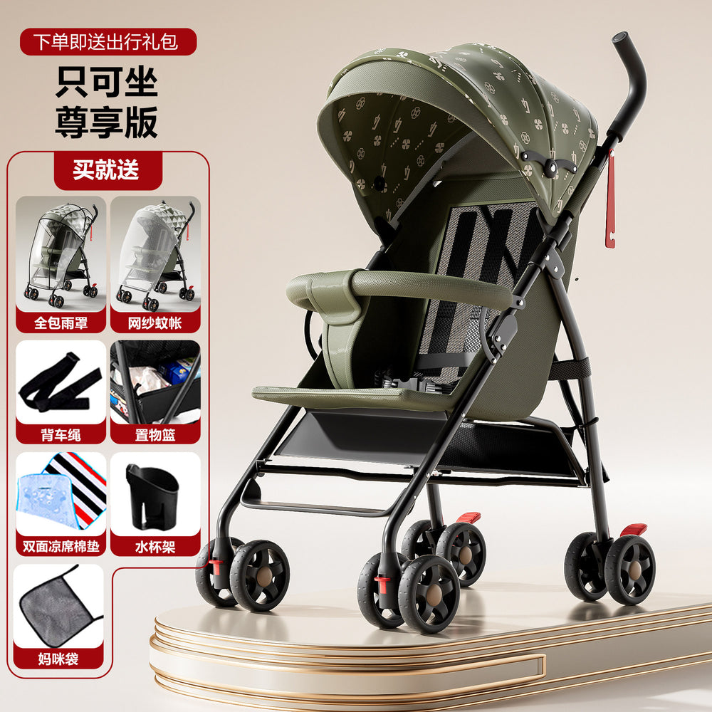 Baby stroller lightweight foldable umbrella stroller reclining seat summer travel pram for infants and toddlers
