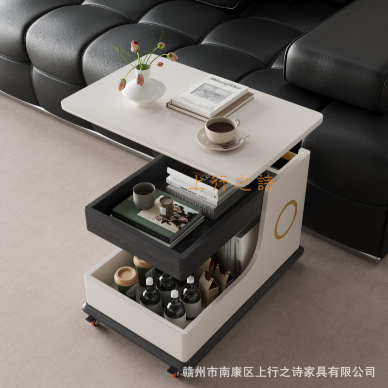 Modern minimalist coffee table, sofa side table, creative decorative pieces, wholesale for home use, smart ambient lighting, wireless charging, speaker customization