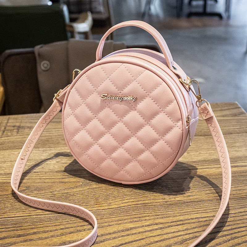 Retro small round bag 2021ladies handbags Korean version female bag female hair embroidered messenger bag