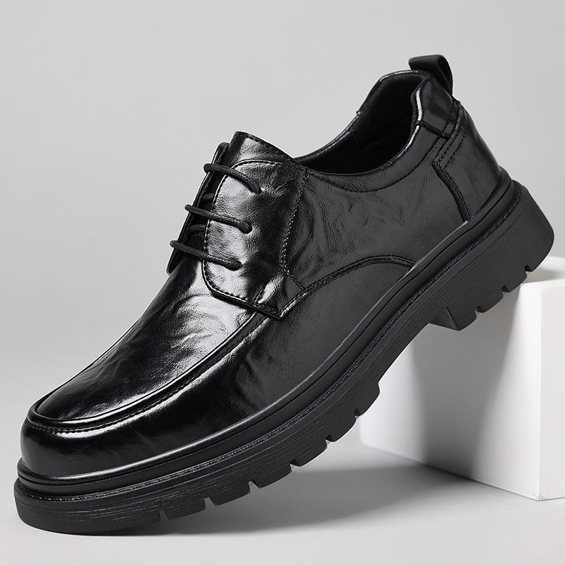 Men's leather shoes: hot-selling new arrivals for live streaming, cross-border e-commerce, business, formal wear, thick-soled, casual, versatile, wedding, and groom shoes