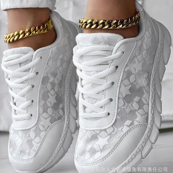 LZT8157 white shoes spring and summer breathable and lightweight casual sports women's shoes soft sole comfortable outdoor running shoes