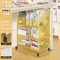 Under-desk storage shelf, freestanding bookshelf for desks, portable student classroom book organizer, desk-side workstation organizer