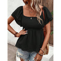 code new arrival  women's original elegancecasual square collar plaidpure color shirt