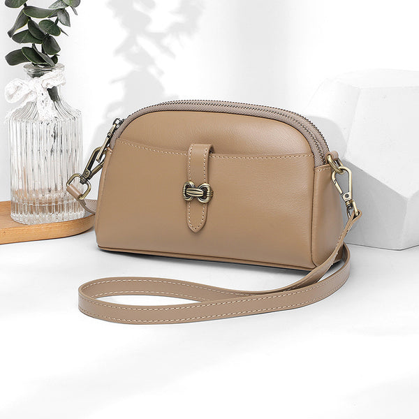 Trend lazy style leather shoulder bag 2025 new casual large-capacity cowhide messenger bag simple and practical women's bag