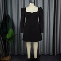 Am030924elegance square neck long sleeves dress banquet party backless bows dress dresses