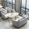 Hotel lobby sofa chair rest area reception booth sales office reception negotiation table and chair combination solid wood frame
