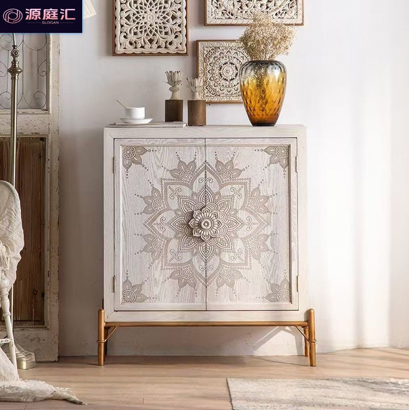 American sideboard retro entrance cabinet classy storage cabinet frenchaccessible luxury solid wood shoe cabinet sofa small cabinet