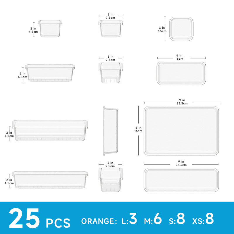 transparent drawer storage box suit desktop dressing table cosmetics storage box sundries storage divider box