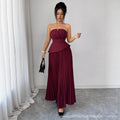 European and american cross-border women's  new bandeau maxi dress