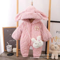 Baby winter clothes quiltedthickened jumpsuit baby girl outing clothes full month newborn fall and winterheattech tide
