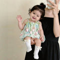 Summer lightweight tulip romper - newborn baby outfit - summer sling romper - baby girl bodysuit - trendy style