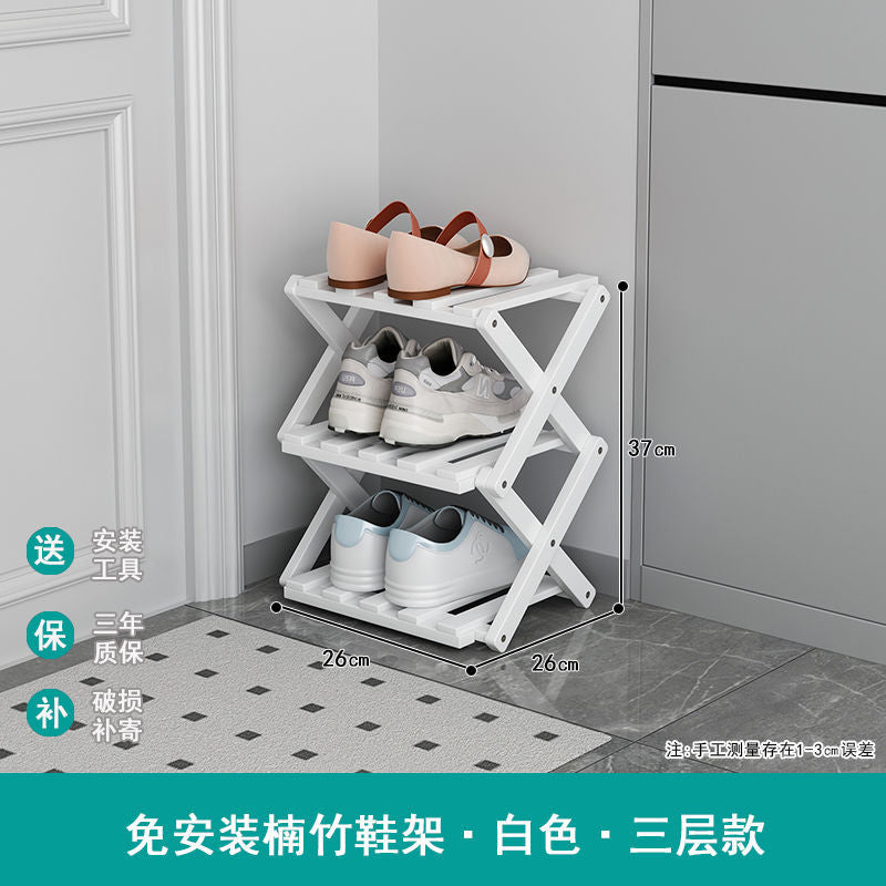 Installation-free shoe rack, simple for home door, foldable dormitory, multi-layer entrance rental house shoe cabinet, shoe storage handy gadget