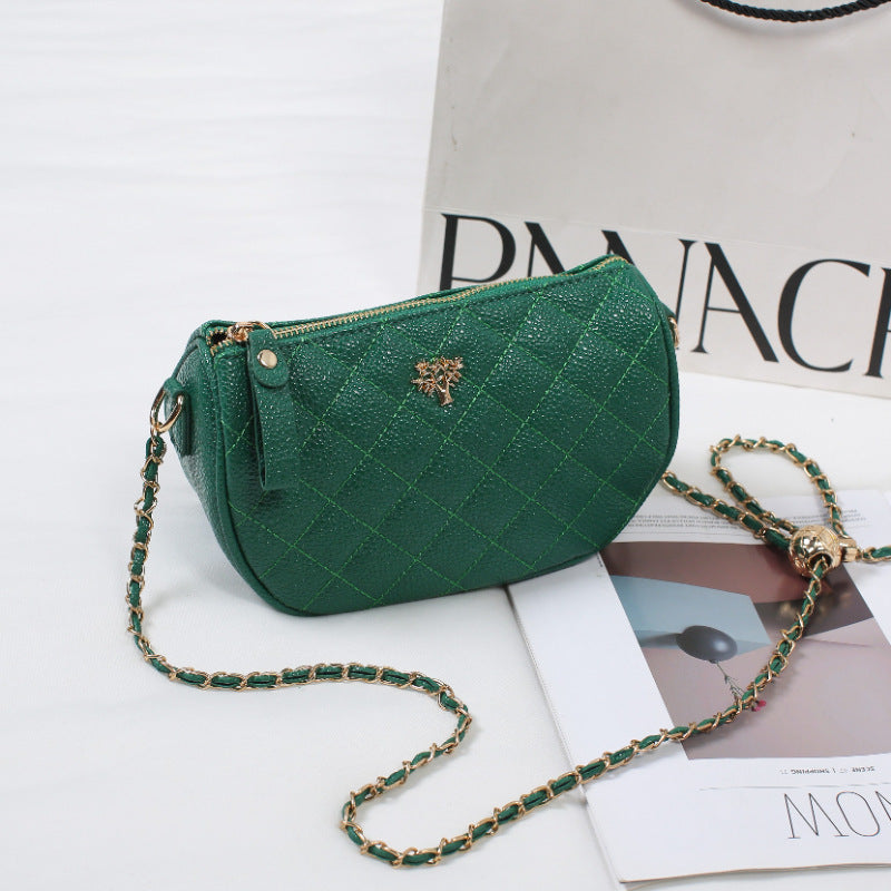 Spot caviar shoulder messenger bag diamond simple chain bag small fragrant style fashion casual high sense small square bag