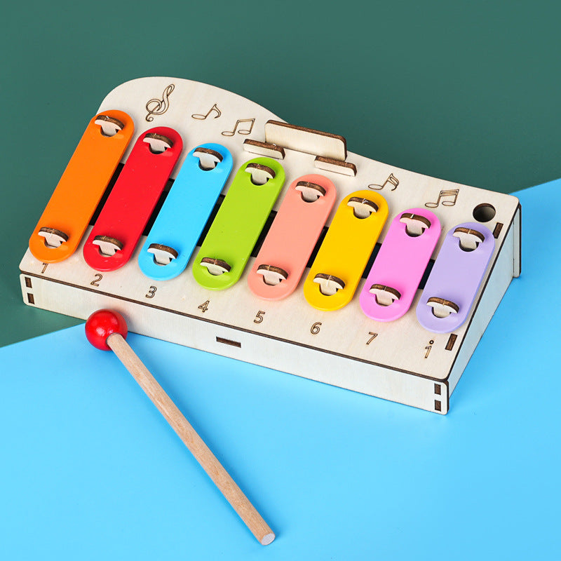 Science and technology small production, hand-banging music box model, primary school students' musical instruments, scientific experiments, teaching aids, enlightenment, eight-tone hand-banging