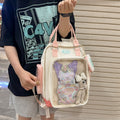 Baby show series transparent double shoulder pain bag large capacity millet backpack student school bag casual preppy style breathable