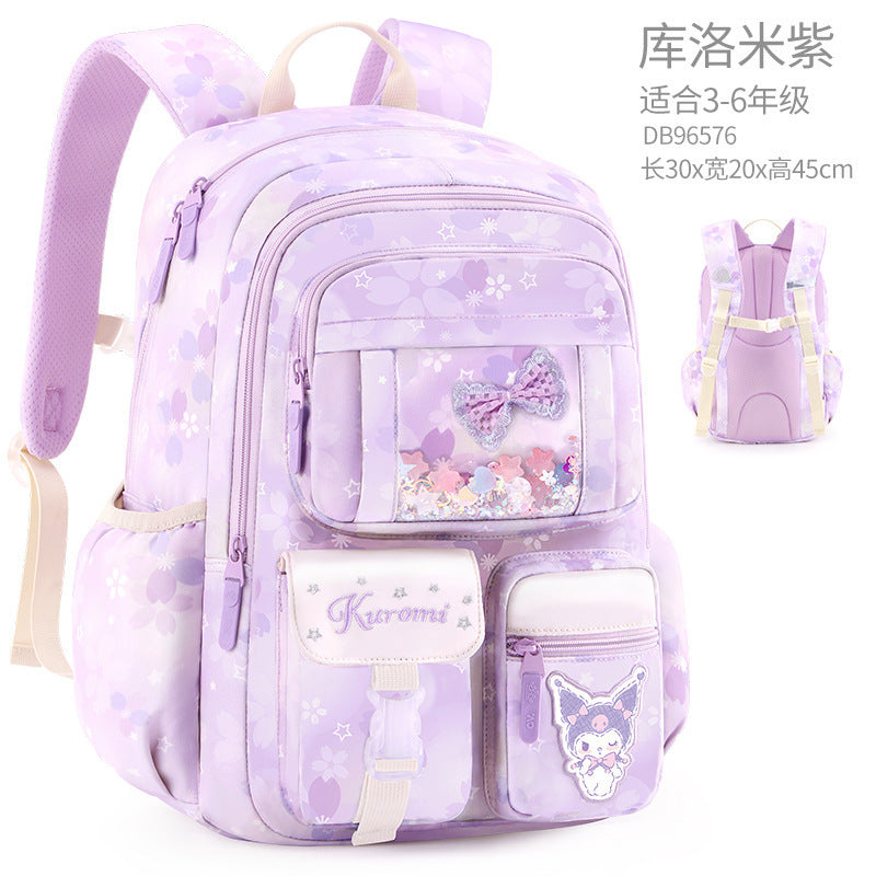 Kulomie 24 new primary school Korean version of the school bag for girls ultra-light load reduction ridge backpack 1-3-6 grade