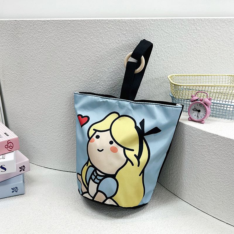Kids hand-held lunch bag cute forest style lightweight work satchel bag for mothers to travel large capacity canvas bucket bag