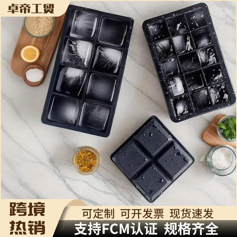 Freeze ice cube mold with lid silicone ice grids ice making film skull square ice maker cocktail ice ball film