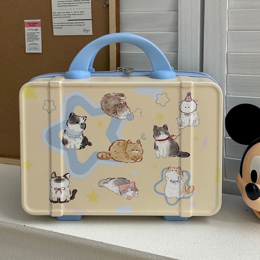 Mini luggage box pastoral style cosmetics storage travel satchel box portable storage box outing storage cosmetic bag