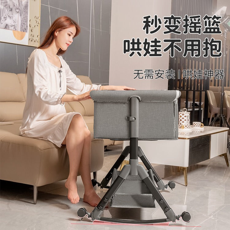 Baby crib convertible bed mobile foldable multifunctional cradle newborn bedside bed cross-border hot-selling baby bed