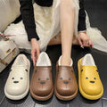 Couple's winter slippers: non-slip, plush-lined, extra thick, warm, closed-toe, heel-covering, thick-soled, cute cotton slippers for autumn and winter