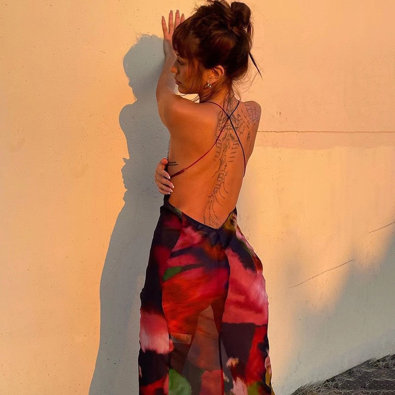 New european and american style women's lace camisole maxi dress - sexy beach vacation dress for cross-border e-commerce