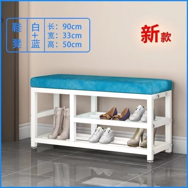 Simple shoe changing stool entrance door for home coat rack floor-standing entrance storage rack all-in-one foyer multifunctional coat rack