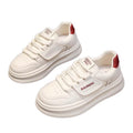 Women's shoes 2026 new spring leather upper student versatile white sneakers niche original casual chunky sole athletic platform shoes for women