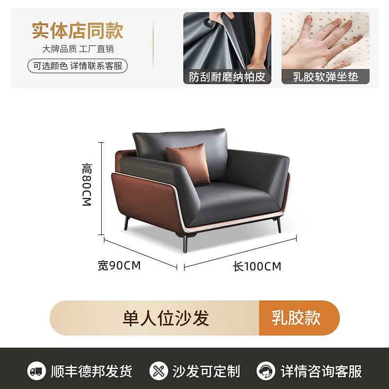 Office reception sofa set - modern minimalist sofa, coffee table, and three-seater suite for business reception areas