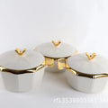 Hot selling food warmer container 3pcsexport open mirror octagonal thermal lunch box 2l-2.5l-3l