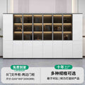 8-door filing cabinet - double-door cabinet (with light strip) warm white + iron gray