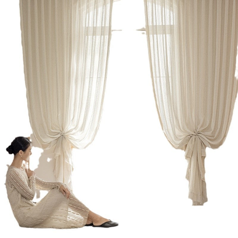 Japanese linen window screen curtain, light-proof and opaque, bedroom tatami curtain, gauze curtain, classy sense b&b