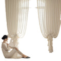 Japanese linen window screen curtain, light-proof and opaque, bedroom tatami curtain, gauze curtain, classy sense b&b