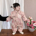 Baby rompers: fleece-lined, extra thick winter outfits for baby boys and girls - perfect for newborns, full month celebrations, 100-day milestones, and first birthday chinese style dresses