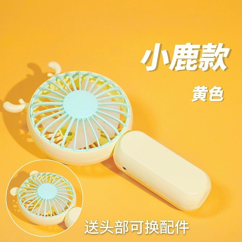 hot-selling handheld mini fan, featuring a cute floral cartoon design. usb powered, desktop mini portable fan, perfect for student gifts and wholesale