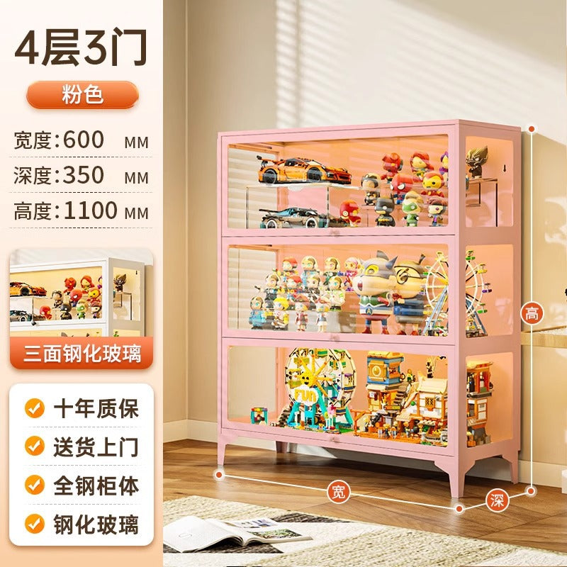Glass display cabinet for figures, lego, home blind box models, display rack, storage, transparent display cabinet, dustproof storage