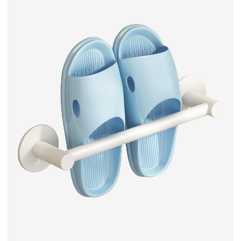White bathroom slipper rack toilet non-punching space aluminum toilet wall-mounted drain rack shoe storage rack