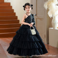 Custom european and american children's formal dress tulle cake princess dress off-the-shoulder girl's dress for piano performance