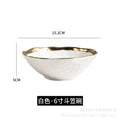 New arrival high-end gold-plated edge western steak plate matte ceramic bowl plate set combination large hat bowl wholesale