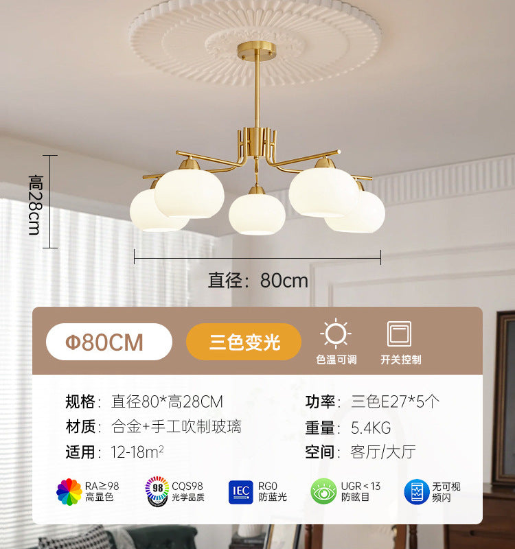 Living room lamp chandelier medieval cream style Bauhaus bedroom lamp French lamp Zhongshan home improvement lighting factory direct sales