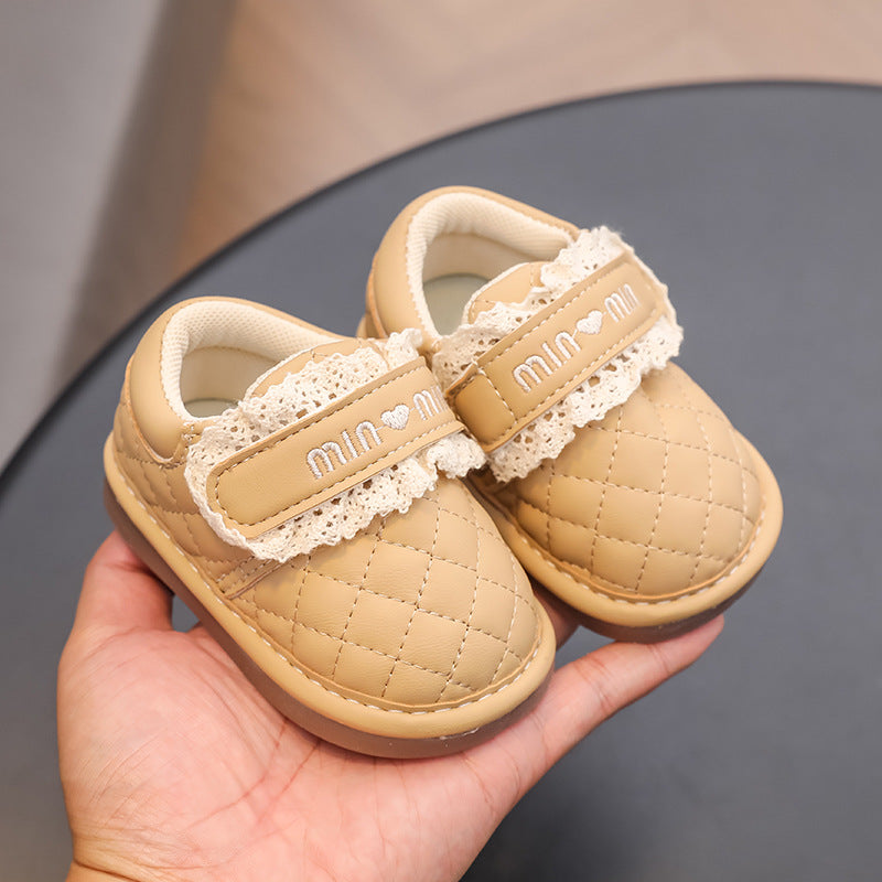 spring/autumn first walker shoes for baby girls, soft sole, 6-12 months, infant single shoes, new baby girl shoes