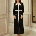 2025 european and american cross-border french chic women's polo collar metallic buckle long sleeve knit dress - autumn/winter base layer dress