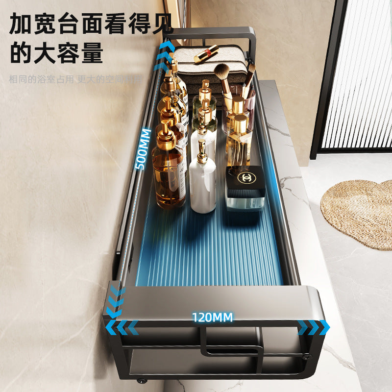 Wholesale Factory Direct Sales Thickened Profile Toilet Shelf Space Aluminum Bathroom Cosmetics Storage Rack No Punching