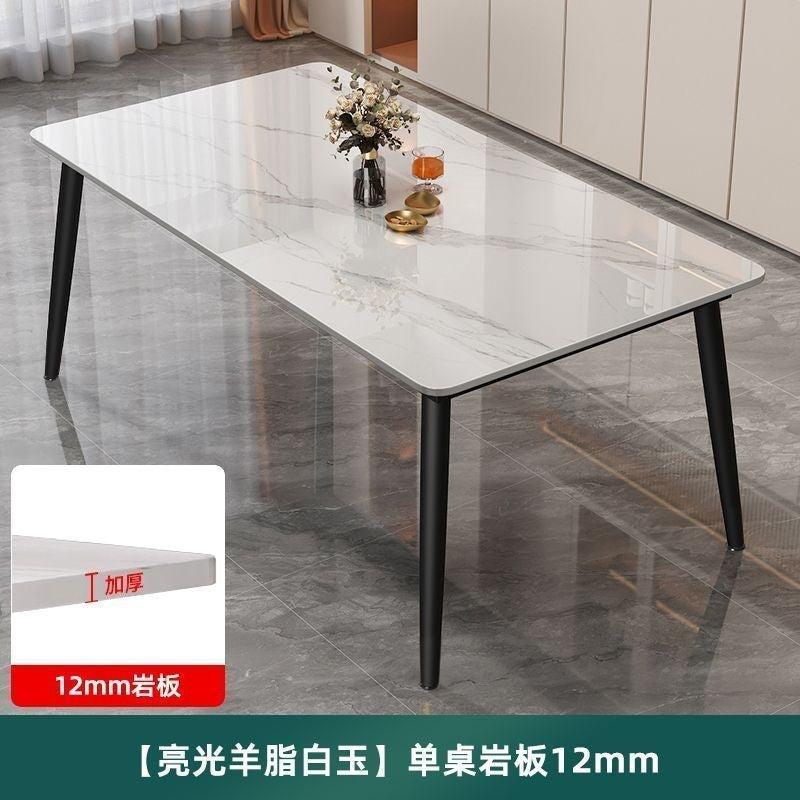 Rock slab dining table and chair combination for home commercial rental small apartment matte bright thickened modern casualaccessible luxury