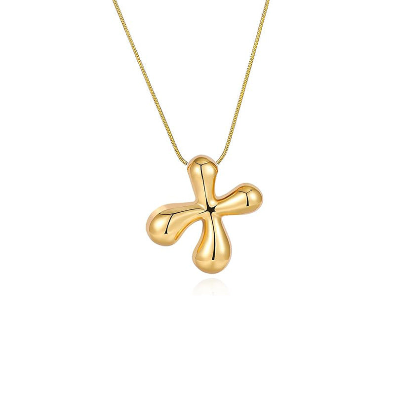 Amazon bestseller: premium bubble 26-letter gold pearlized necklace pendant - stylish women's accessory