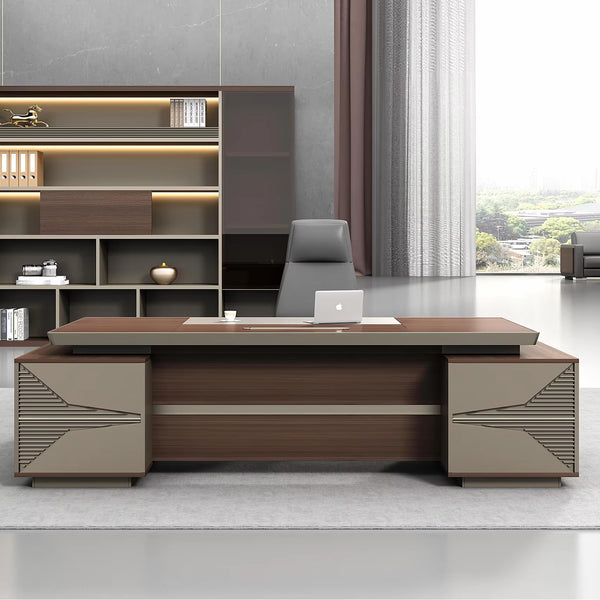 Light luxury desk boss table and chair combination simple modern chairperson president desk supervisor manager office desk