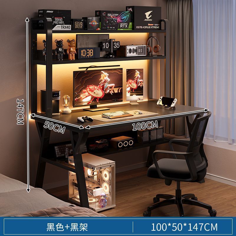 Desk bookshelf all-in-one table with perforated board modern casual bedroom gaming table student for home desktop computer table