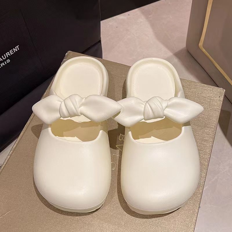 New summer closed-toe slippers for women, stylish soft-soled lazy slides, non-slip sandals, indoor home shoes - wholesale